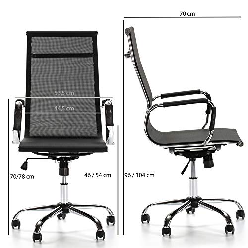VS Venta-stock Sillón de Oficina Slim reclinable, Tejido Transpirable, Silla ejecutiva con reposacabezas, Altura Ajustable, Diseño ergonómico