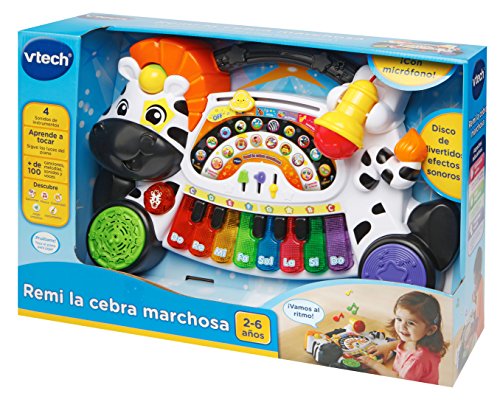 VTech- Remi la Cebra marchosa Piano Aprende Música Notas E Instrumentos con Teclado Interactivo, Multicolor, Talla Única (3480-179122) , color/modelo surtido