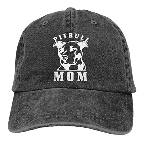 VTYOSQ Orgulloso Pitbull Mom Hipster Unisex Algodón Denim Dad Hat Ajustable Liso Cap Polo Style Low Profile Gift para Hombres Mujeres