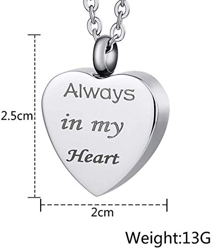 VVHN Collar Acero Inoxidable joyería Hombres Mujeres Cadena de Cenizas Botella de Perfume