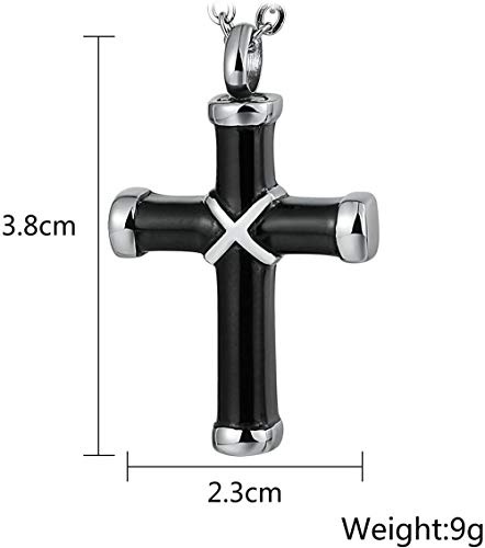 VVHN Collar Joyas de Acero Inoxidable Cadena de Botellas de Perfume para Hombres y Mujeres Cruz de Dos Tonos Colgante Cenizas de Acero Inoxidable Llavero Collar Cenizas Joyas de hollín