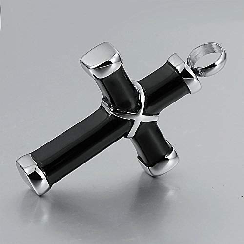 VVHN Collar Joyas de Acero Inoxidable Cadena de Botellas de Perfume para Hombres y Mujeres Cruz de Dos Tonos Colgante Cenizas de Acero Inoxidable Llavero Collar Cenizas Joyas de hollín