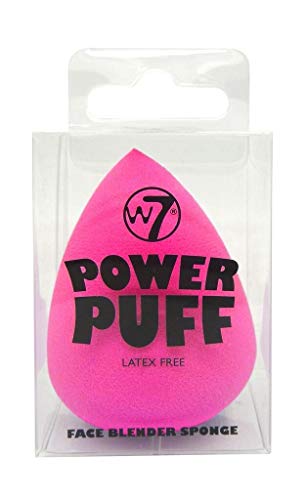 W7 | Blending Sponge | Power Puff Makeup Sponge - Hot Pink | Beauty Sponge for Liquid Foundation, Cream and Powder Face Blender
