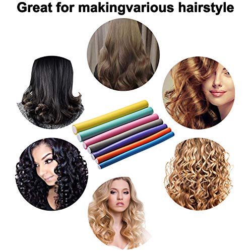 Wafly Rulos Flexibles para Rizar Pelo, 42-Pack Rizador de Pelo Esponja Rodillos Rulos para el Cabello para el Pelo Largo y Corto con Bolso para Mujer, Chica, Sin Calor, Resistentes-Bolsa Azul
