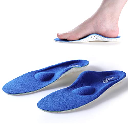 Walkomfy Plantillas Ortopedicas para Hombre y Mujer, Memory Foam Plantillas para Zapatos, para aliviar la Fascitis Plantar, Supinador, Pie Cavo, Pies Planos, Metatarsalgia, Dolor de Talón