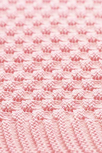 Wallaboo Eden, Manta de punto, 100% algodÃ³n orgÃ¡nico, 90 x 70 cm, Color Rosa