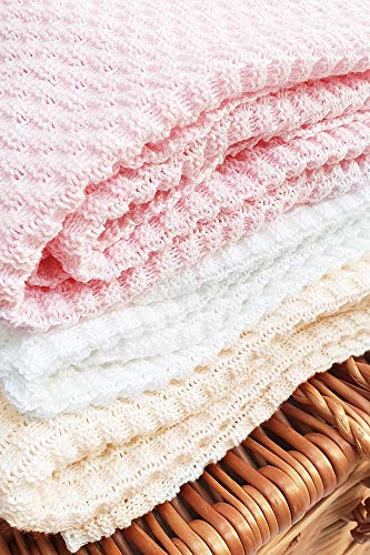 Wallaboo Eden, Manta de punto, 100% algodÃ³n orgÃ¡nico, 90 x 70 cm, Color Rosa