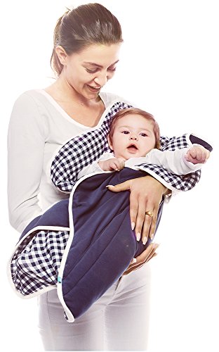 Wallaboo Manta Para Bebé Fleur, Muy Práctica y Ultra Suave, 85 x 85 cm, Manta para Envolver, Bebé Recién Nacido Hasta 12 Meses, 100% Algodón Suave, Color: Vichy Azul