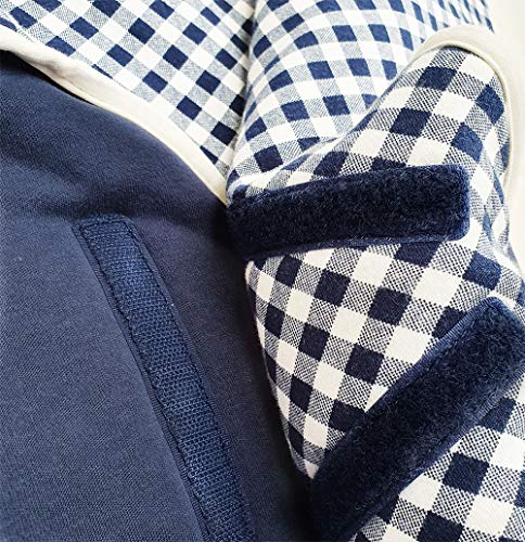 Wallaboo Manta Para Bebé Fleur, Muy Práctica y Ultra Suave, 85 x 85 cm, Manta para Envolver, Bebé Recién Nacido Hasta 12 Meses, 100% Algodón Suave, Color: Vichy Azul