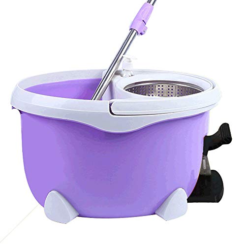 WANGCY Cubo de fregona Giratorio con Cubo Doble de fregona giratoria de Limpieza giratoria, Acero Inoxidable de Microfibra