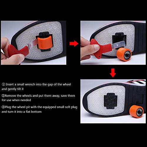 WANGT Automática de Skate Zapatillas,Zapatos de Roller,Ruedas Dobles Led Luces USB Cargable Ajustables Ruedas Luz Patines Deportes Deportes de Exterior Gimnasia Niños Niña,Negro,39