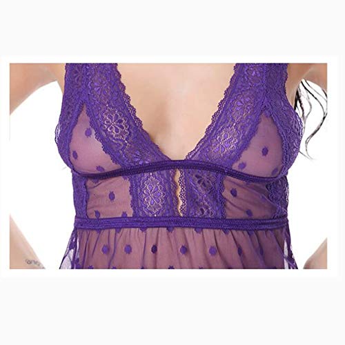 WANGYUEGUANG Mini Falda Europa y Estados Unidos súper Gran tamaño Sexy Lady Ropa Interior Sexy púrpura 6XL