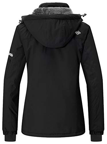 Wantdo Chaqueta de Esquí Calefacción Deportiva Parka Mujer Negro Large