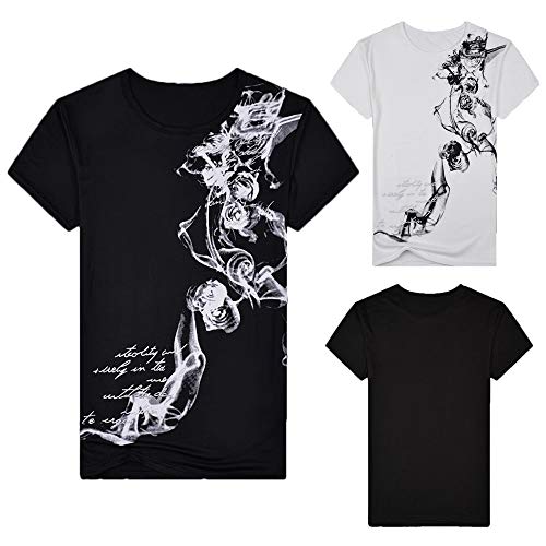 waotier Camiseta De Manga Corta De Hombre Top De Manga Corta con Estampado Chino para Hombre De Primavera Y Verano