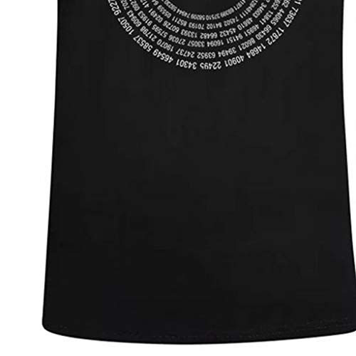 waotier Camiseta De Manga Corta para Hombre Simbolo De Matematicas Blanco Imprimir Top Ropa De Hombre Camiseta De Verano (XL, X1-Negro)