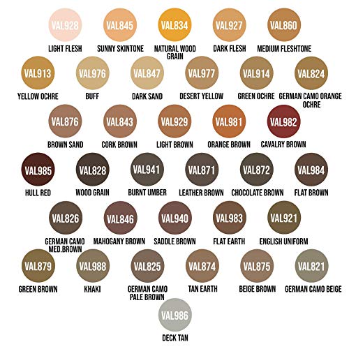 War World Gaming Vallejo Game Color Brown - Bronze Fleshtone 72.036 - Wargame Miniature Figure Painting Assortment Modelling Wargaming Hobby Tabletop Model Paint Collection