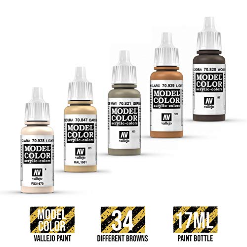 War World Gaming Vallejo Game Color Brown - Bronze Fleshtone 72.036 - Wargame Miniature Figure Painting Assortment Modelling Wargaming Hobby Tabletop Model Paint Collection