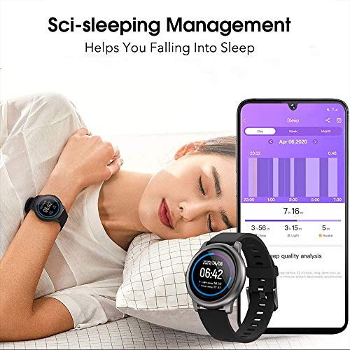 WARMTUYO Smartwatch,Reloj Inteligente con Pulsómetro,Cronómetros,Calorías,Monitor de Sueño,Podómetro Pulsera Actividad Inteligente Impermeable IP68 Smartwatch Hombre Reloj Deportivo