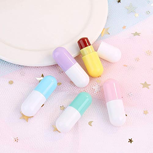 WARMWORD 5Pcs Barra de Labios Mate Set Mini Lápiz Labial Cápsula Lip Bar Duradero Pintalabios Hidratante Nutritiva Fijas Bálsamo Rojo Set de Cosméticos Resistente Al Agua Brillos Labiales