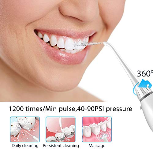 Water Flosser for Teeth with 3 Modes,Cordless Water Flosser,Oral Irrigator Dental Water Flosser.Portable Flosser for Teeth/Braces/Bridges, Used at Home& Travel with 4 Jet Tips