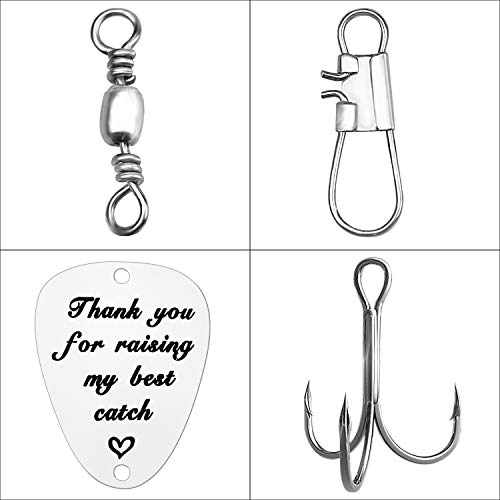 wavvter anzuelo de pesca personalizado, gancho de pesca grabado para regalo de padre, cumpleaños, Navidad, aniversario, día del padre, Gracias por levantar mi mejor captura.