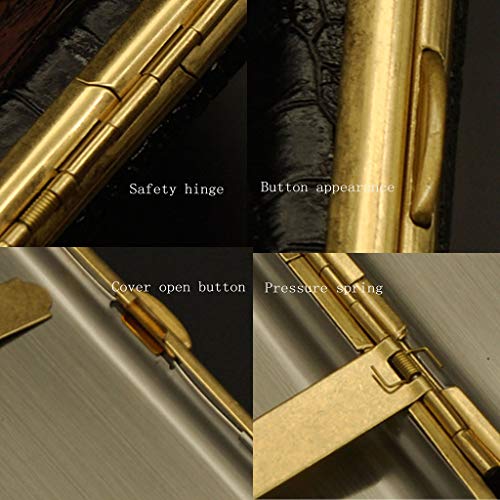 WAXCC Estuche de Cigarrillos de Metal Botón magnético Cepillado Resistencia a la presión Soporte de Cigarrillos de Aluminio portátil Soporte para 20 Cigarrillos