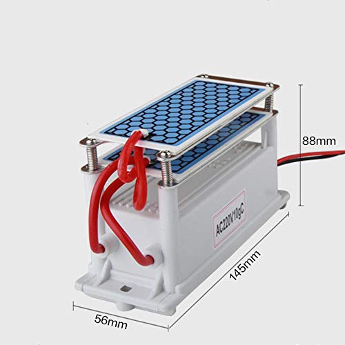 wdpwsl Generador de ozono portátil, 10 g/h de cerámica Generador de ozono Doble Placa integrada Ozonizador Purificador de Aire de Agua para fábrica de Productos químicos