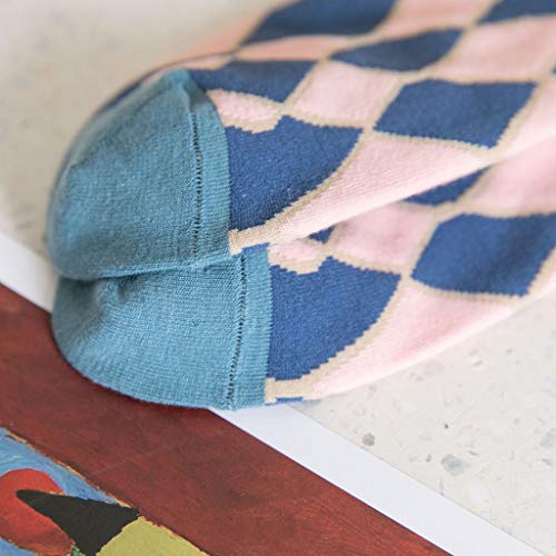 WE-WHLL Calze giapponesi Lolita Funny Crew Anime Cartoon Cat Dog Contrast Color Hosiery-1