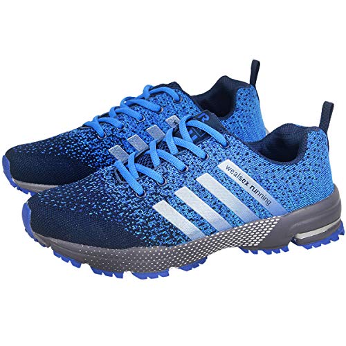 Wealsex Zapatos para Correr En Montaña Asfalto Aire Libre Deportes Zapatillas De Running para Hombre (45, Azul Claro)