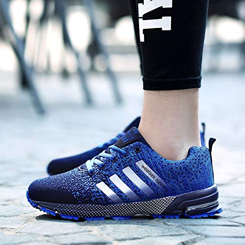 Wealsex Zapatos para Correr En Montaña Asfalto Aire Libre Deportes Zapatillas De Running para Hombre (45, Azul Claro)