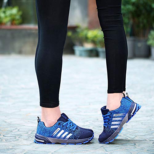 Wealsex Zapatos para Correr En Montaña Asfalto Aire Libre Deportes Zapatillas De Running para Hombre (45, Azul Claro)