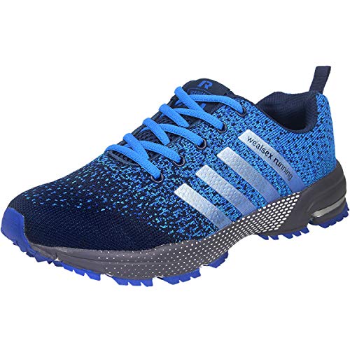 Wealsex Zapatos para Correr En Montaña Asfalto Aire Libre Deportes Zapatillas De Running para Hombre (45, Azul Claro)