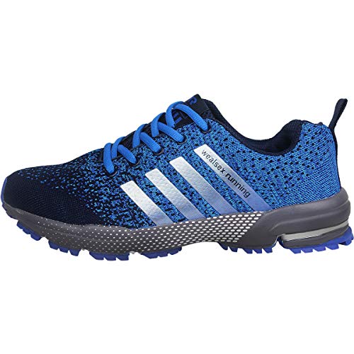 Wealsex Zapatos para Correr En Montaña Asfalto Aire Libre Deportes Zapatillas De Running para Hombre (45, Azul Claro)