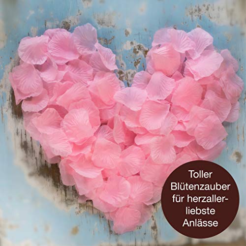 WeddingTree 2000 Pétalos de Rosa Sueltos Rosa - Ideales para Bodas, día de San Valentín, cumpleaños, Fiestas y decoración romántica
