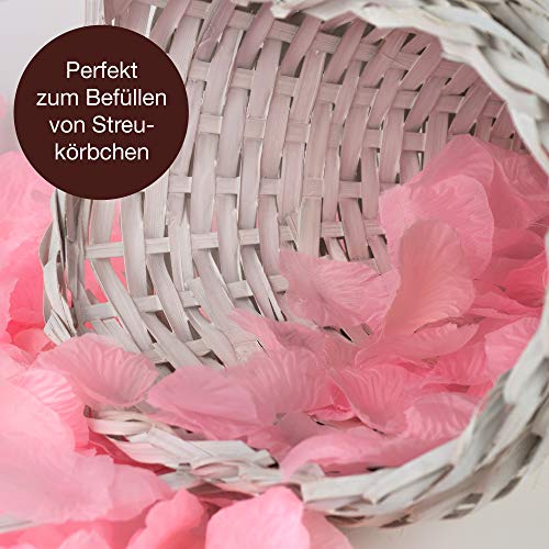 WeddingTree 2000 Pétalos de Rosa Sueltos Rosa - Ideales para Bodas, día de San Valentín, cumpleaños, Fiestas y decoración romántica