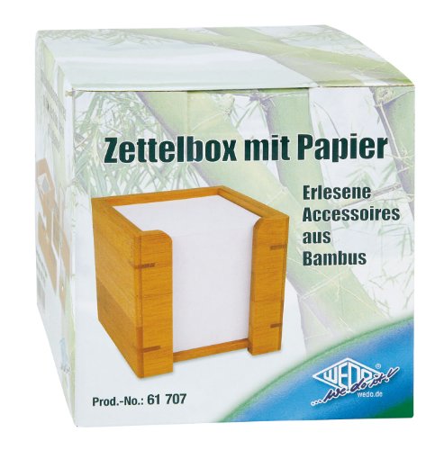 Wedo 61707 - Caja para hojas de notas de bambú, incluye las hojas