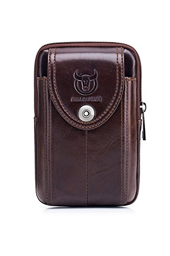 WeeDee Riñonera Hombre Cuero Bolsa Bolso de Cintura Cinturón Bolsillo Cartera Funda para 4~6 Pulgada Smartphone iPhone 8/7/6/Plus Samsung Galaxy S8 Note 8