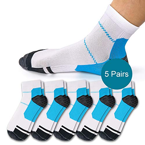 Weekend Peninsula 5 Pares Calcetines de Running Deportivos Compresión Ligera Hombres Mujer de Deporte Transpirables (EU 39-42, Azul - 5 Pares)