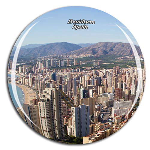 Weekino España Benidorm Imán de Nevera 3D de Cristal de la Ciudad de Viaje Recuerdo Colección de Regalo Fuerte Etiqueta Engomada refrigerador