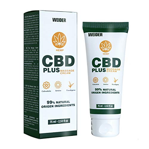 Weider Nutrition Crema Antiinflamatoria 75 ml con CBD, Calendula, Arnica y Eucalipto. Ideal crema de masaje antes y después del ejercicio físico