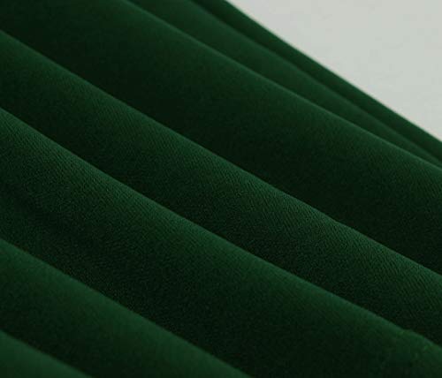 Wellwits Vestido vintage plisado frontal de los años 40 con cuello de diamante - Verde - 46 ES/48 ES más