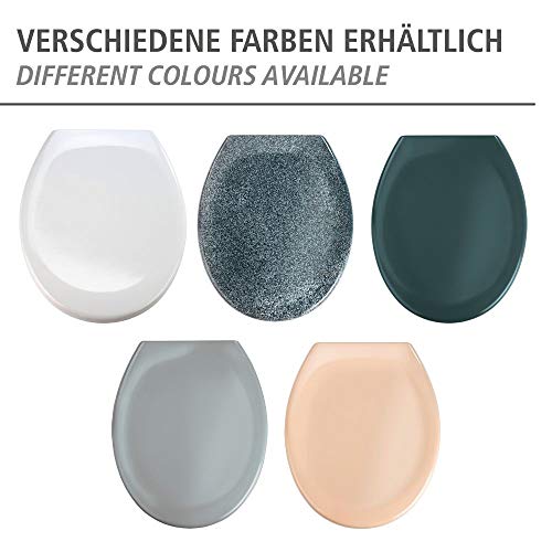 Wenko 19657100 Asiento de Inodoro Union Jack, Duroplast, Gris Oscuro, 45.2x37.6x3 cm