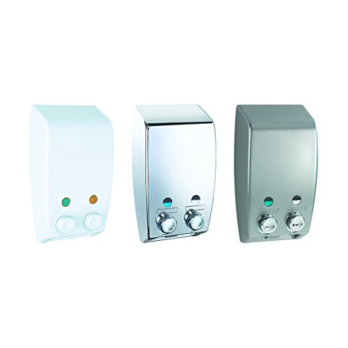 Wenko Dispensador de Gel 0.45 L, Blanco, 8x13.5x25 cm, 2 Unidades