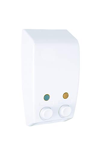 Wenko Dispensador de Gel 0.45 L, Blanco, 8x13.5x25 cm, 2 Unidades