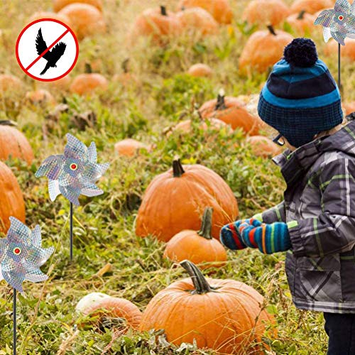 Wenxiaw Control Reflectante de Pájaros Espanta Palomas Reflectante Molino de Viento para Control de Aves Decoración de Jardín para Balcón Jardín Proteger Jardín, Huerto, Granja, Techo 4Pcs