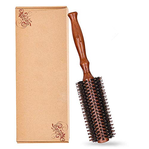 Werrtt Cepillo Redondo Pelo Para El Cabello De Cerdas Naturales De Jabalí Y Mango de Madera Para Mujeres Y Hombres, Cepillo Pelo, Secado De Cabello, Diámetro 5 CM …