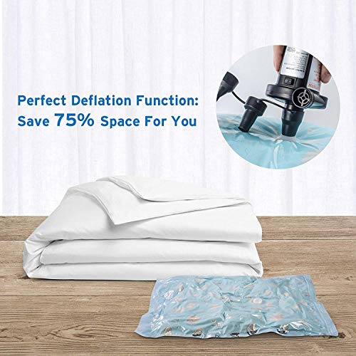 Wesho Bomba, 3 Boquillas Portátil Hinchador Eléctrico Inflador/Deflador para Colchones de Aire, 12V Cable de conexión del Coche Botes Inflables, DC12V/AC220V, Unisex-Adult, 13X13X11.5CM