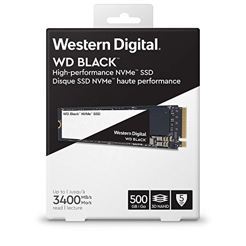 Western Digital WD Black NVMe - Disco duro sólido SSD 500GB, M.2, PCI Express 3.0, 3400 MB/s
