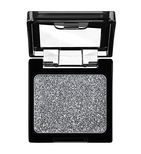 Wet n Wild - Color Icon Glitter Eyeshadow Single - Sombra de Ojos Brillante con una Fórmula Hidratante y Textura Sedosa, Glitter Maquillaje Profesional - Vegan - Color Gris Plateado