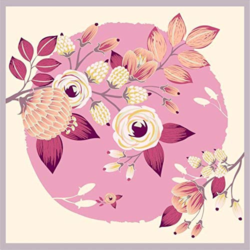 WFDA Mantón de la Mujer Pañuelo Cuadrado de Seda Estilo Pañuelo de Seda Rosa Europeo y Americano Suave Ligero algodón de la Manera Bufanda de la es (Color : Beige)